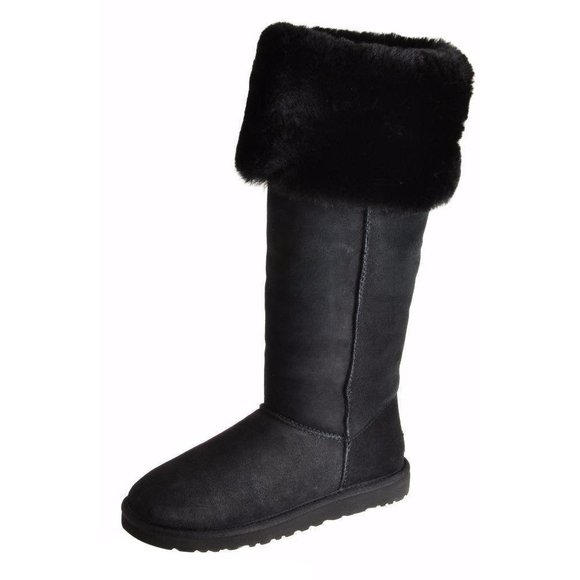 UGG Over The Knee Bailey Button Black Boots - Women's - Picture 4 of 10